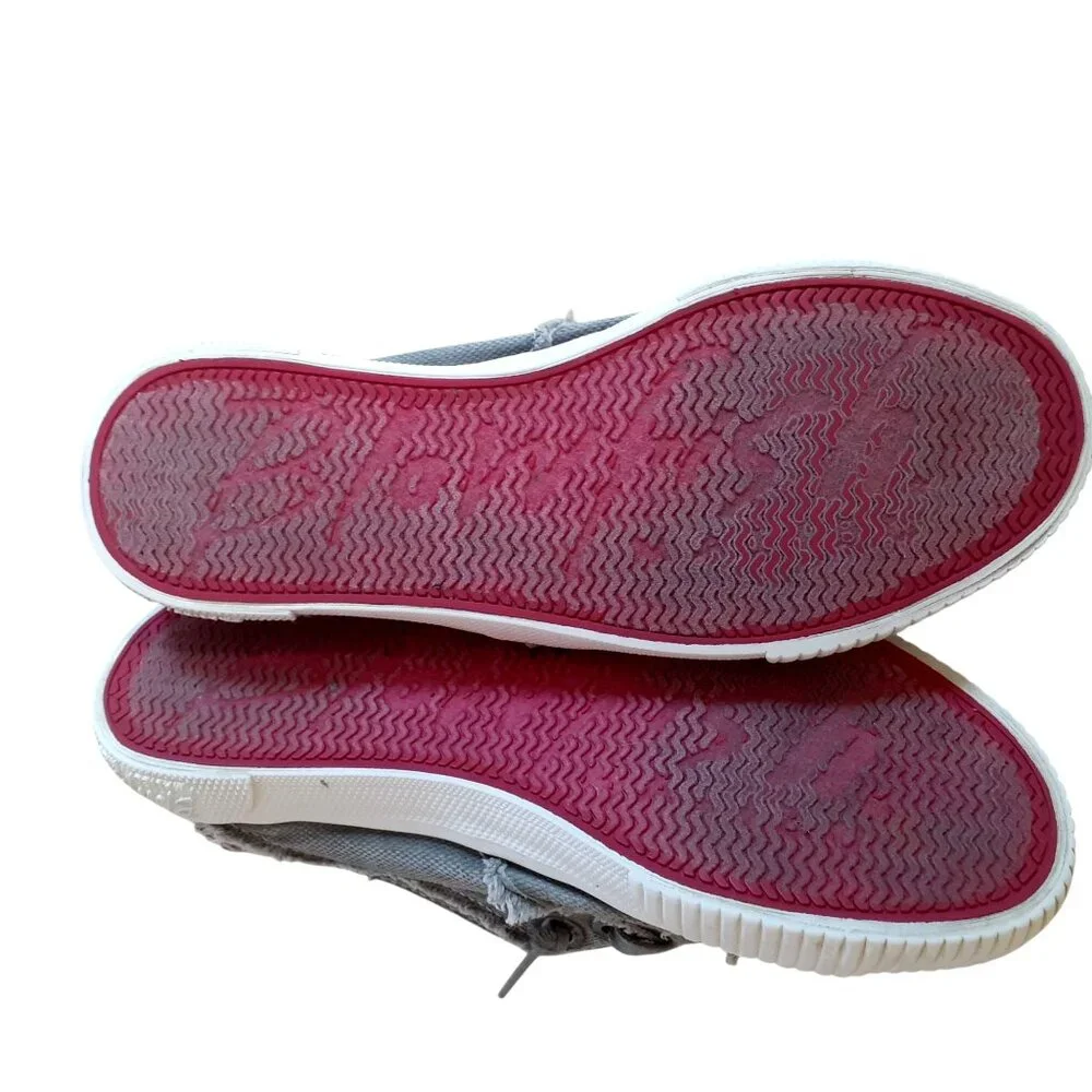 Blowfish Malibu Fruit-k Sneaker Shoes Womens Size 6 Gray Zipper Frayed Edge - Picture 5 of 5